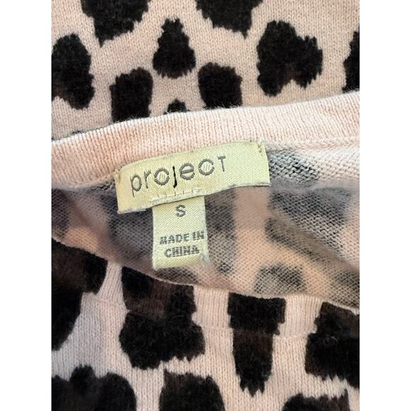 Project Pink Leopard Print Cotton Cashmere Sweater S - Picture 4 of 5